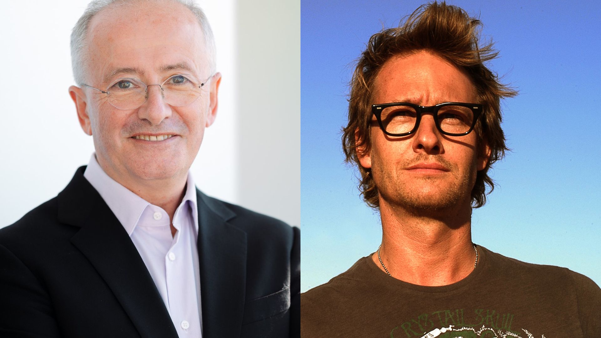 Andrew Denton and Julian Kingma with chair Andrew Stafford
